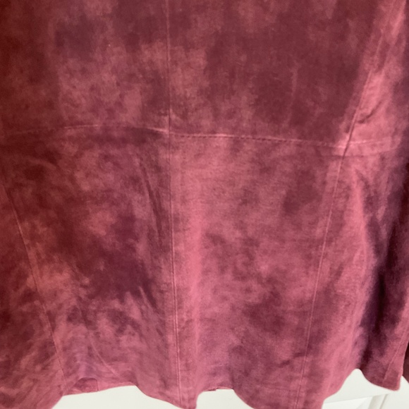 Vintage Atelier by B. Thomas wine burgundy suede leather blazer jacket Sz Small - Picture 14 of 16